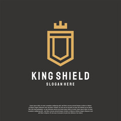 King Shield logo designs, Luxury Shield logo template