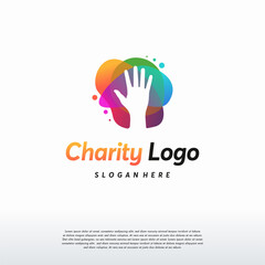colorful raised hand logo logo vector, Charity logo designs template, design concept, logo, logotype element for template