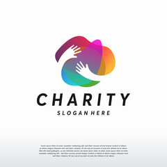 colorful raised hand logo logo vector, Charity logo designs template, design concept, logo, logotype element for template