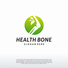 Bone Care logo, Health Bone logo template, Bone and Leaf logo symbol