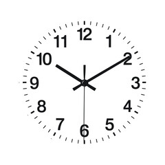 Clock Face. Clock Dial. Empty Mechanical Watch Face With Arrows - Minute and Hour Marks. Arabic and Roman Numbers. Vector