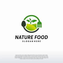 Nature Food Logo designs vector, Leaf Food logo