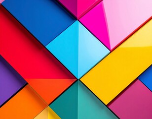 Obraz premium Vibrant Geometric Color Block Pattern Background