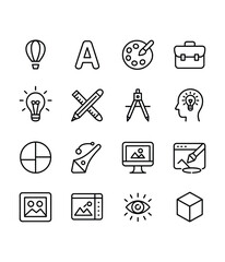 Set icon science education solid style icon
