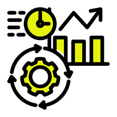 Operational Efficiency Analytics Dashboard from the Business Automation icon collection (Solid Color Lineal Style)