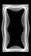 Abstract Minimal Black and White Frame Featuring Wavy Textured Edges Creating Depth and Motion