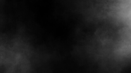 Subtle fog appears in opposite corners, framing the empty black space. Atmospheric overlay for cinematic titles, horror, or suspenseful scenes - Powered by Adobe