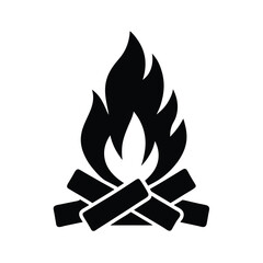 Campfire Woodpile Icon Vector Illustration