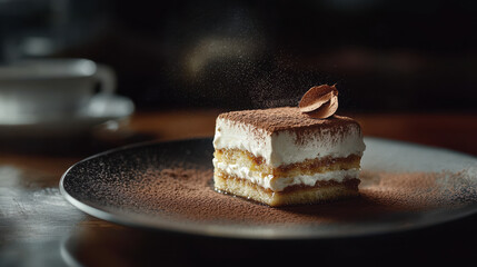 Classic Tiramisu with Mascarpone Cream and Cocoa Dust