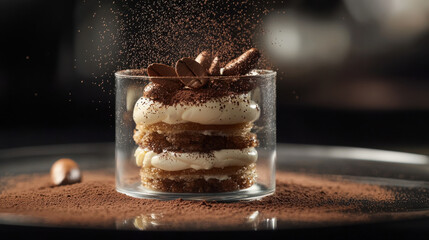 Classic Tiramisu with Mascarpone Cream and Cocoa Dust