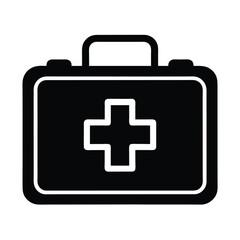 Fototapeta premium Emergency Medical Kit Icon Vector Illustration