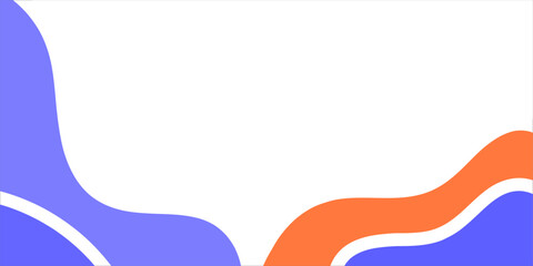 Abstract background with flowing, layered, wavy shapes in shades of blue and orange