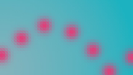 水色系のグラデーションにピンクの円　ブロックガラス加工　エフェクト　抽象的な背景素材　16:9
