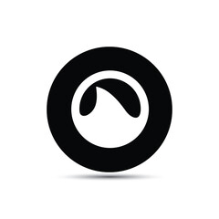 water wave round shape logo design icon