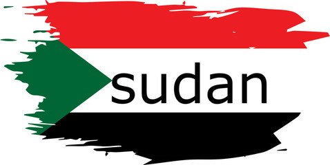 Sudan Map and National Flag Vector Illustration