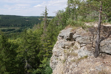Fels und Aussicht Thüringen an den Kammerlöchern Angelroda