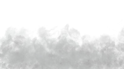 White grey black smoke cloud transparent PNG. Realistic smoky mist texture. Foggy haze vapor trail. Soft dense smog effect. Wispy steam puff. Air pollution dust particle overlay element