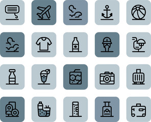 travel icons set vector illustration