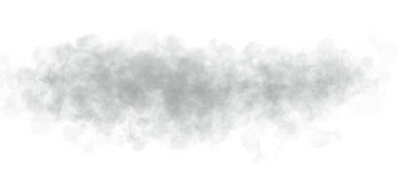 White grey black smoke cloud transparent PNG. Realistic smoky mist texture. Foggy haze vapor trail. Soft dense smog effect. Wispy steam puff. Air pollution dust particle overlay element