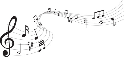vector illustration of sheet music - musical notes melody	