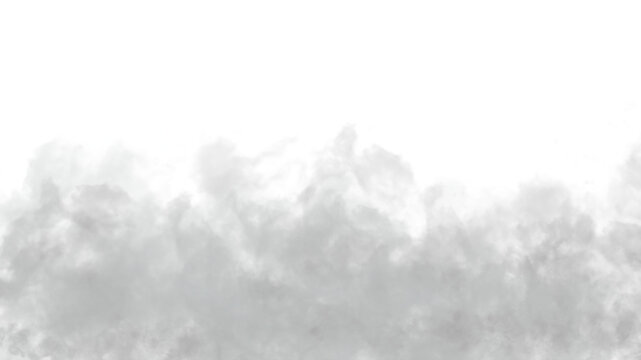White grey black smoke cloud transparent PNG. Realistic smoky mist texture. Foggy haze vapor trail. Soft dense smog effect. Wispy steam puff. Air pollution dust particle overlay element