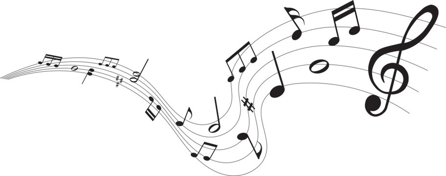 vector illustration of sheet music - musical notes melody	