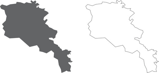 Obraz premium vector illustration of simple abstract map of Armenia 