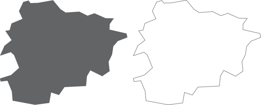 vector illustration of simple abstract map of Andorra 