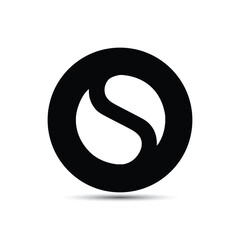s letter round shape included logo design icon