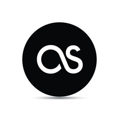 as or os letter round shape logo design icon