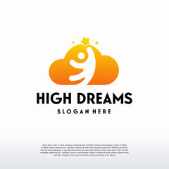 	Cloud Dreams logo designs, Online Learning logo designs vector, Kids Dream logo, Child Dream logo template
