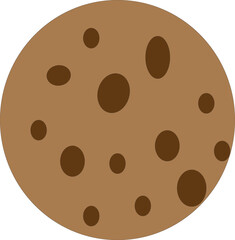 Obraz premium A sweet, brown chocolate chip cookie illustration with a milky, yellow design