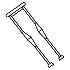 Crutches Medical Support Outline Vector