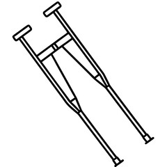 Crutches Medical Support Outline Vector