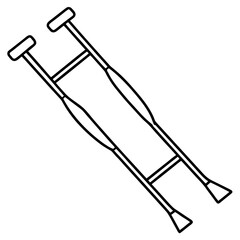Crutches Medical Support Outline Vector