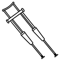 Crutches Medical Support Outline Vector
