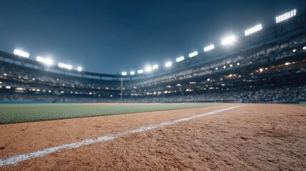 Illuminated baseball field captures excitement of night games, v