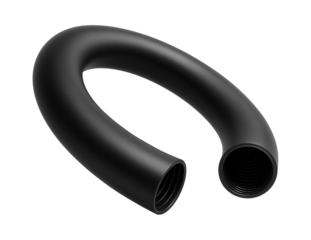 Flexible double-walled drainage pipe with a smooth exterior, designed for easy installation in residential flower beds.