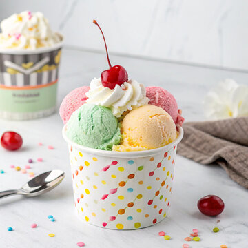 ice cream with berries