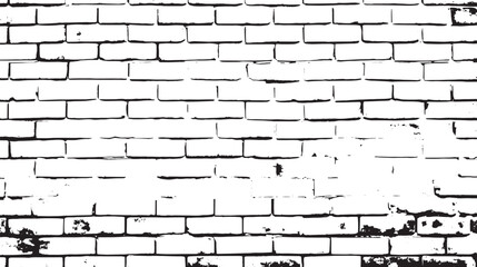 Monochrome image of a weathered brick wall with visible damage and a stark black and white contrast