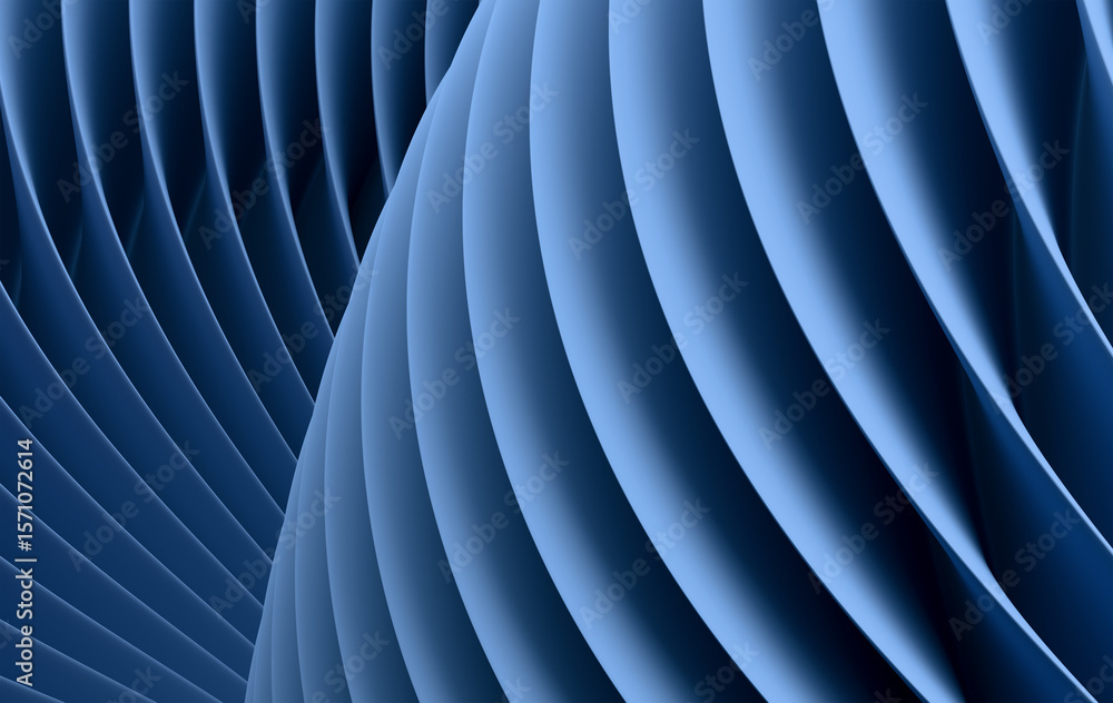 Poster dynamic blue wave lines abstract background - professional corporate design with curved geometric el