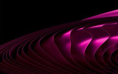 Sophisticated Magenta Wave Lines Wallpaper - Luxury Abstract Background with Glowing Edge Effects
