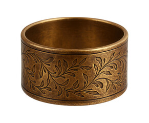 Metal napkin ring with an antique brass finish, ideal for a classic themed dinner in a heritage home.