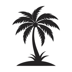 Fototapeta premium coconut tree black color icon on white background