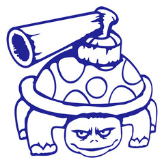 Turtle shell gun shoot war attack tank weapon cool