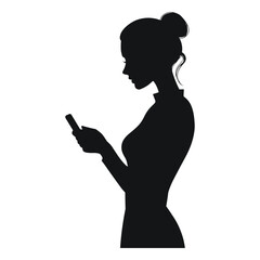 Silhouette of Woman Using Smartphone