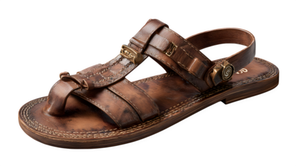 Leather Gladiator Sandals, isolated on transparent background