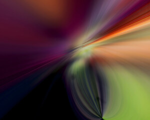 Abstract motion blur background with vibrant purple, orange, and green light streaks, ideal for futuristic designs