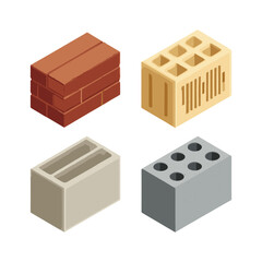 Mixed Brick and Concrete Block Set