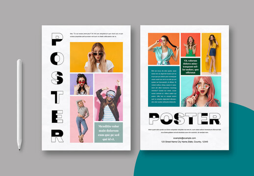 Trendy Collage Style Poster Template
